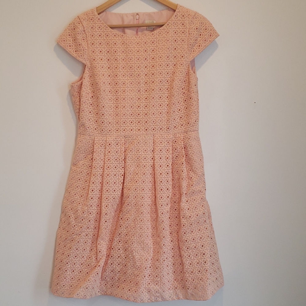 JCrew Square Eyelet dress pink Size 12